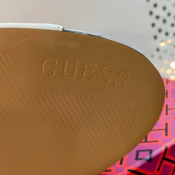 GUESS LEGARI STUDDED LACE UP HEELS / WHITE - Women's 10M - Picture 7 of 12